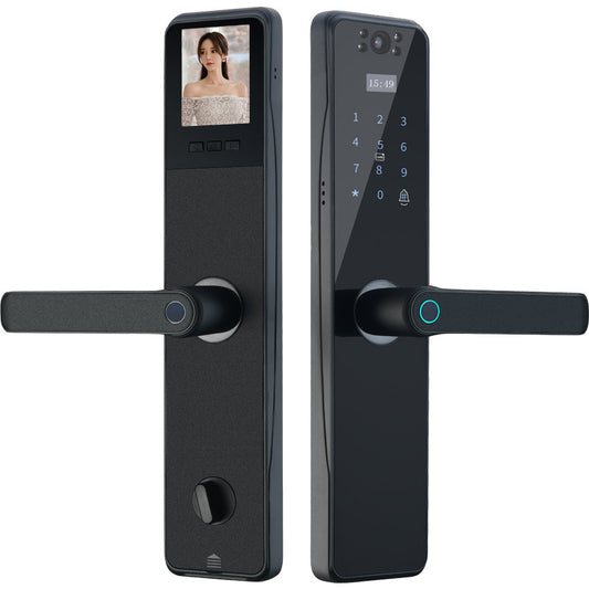 Surveillance Camera Fingerprint Lock Graffiti Tuya Smart Home Password Lock Mobile Phone Video Anti-theft Door Electronic Lock